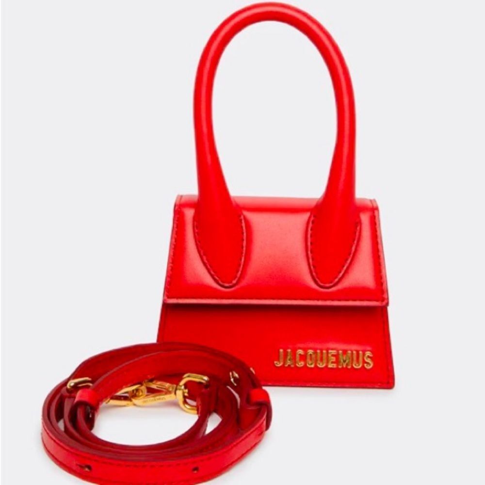Jacquemus MINI Le Chiquito Bag Authentic Red Leather
